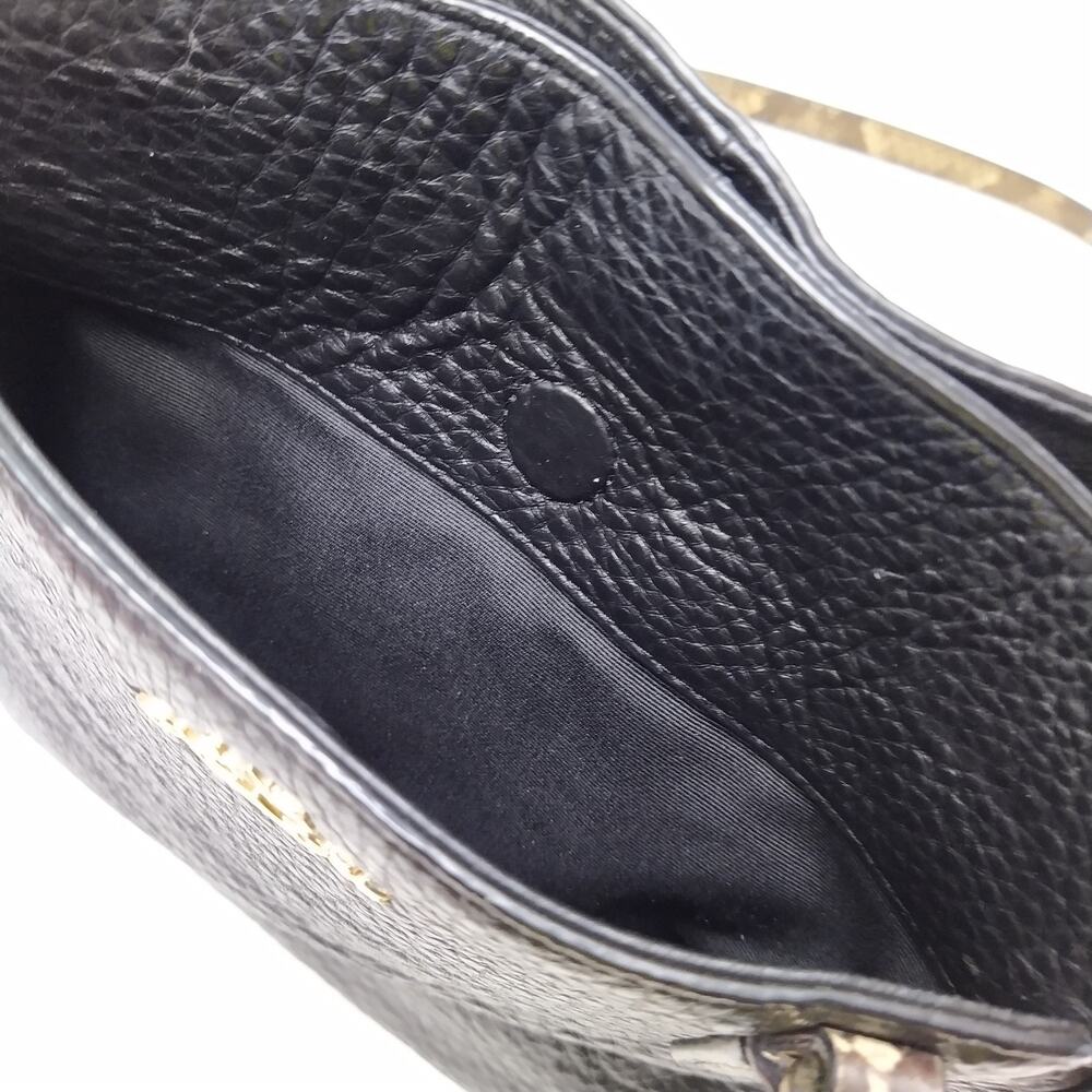 Coach Minetta Black Pebbled Leather Snakeskin Detail Satchel Crossbody Bag - Picture 14 of 16